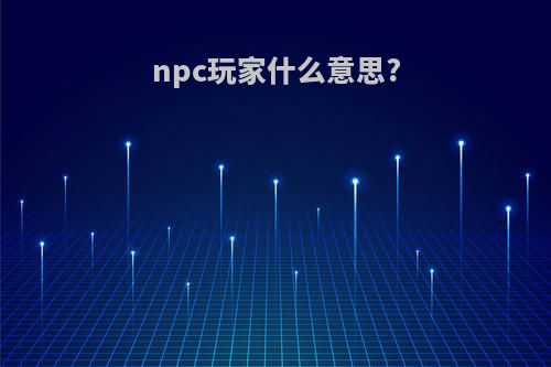 npc玩家什么意思?