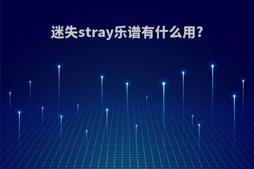 迷失stray乐谱有什么用?