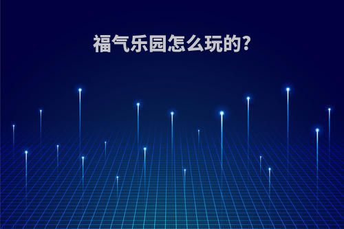 福气乐园怎么玩的?