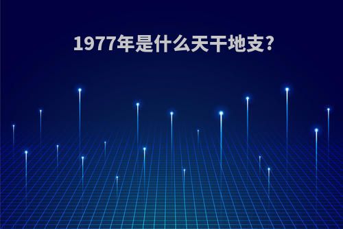 1977年是什么天干地支?