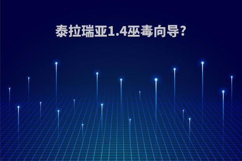 泰拉瑞亚1.4巫毒向导?