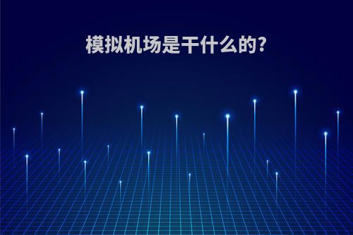 模拟机场是干什么的?