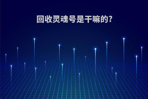 回收灵魂号是干嘛的?