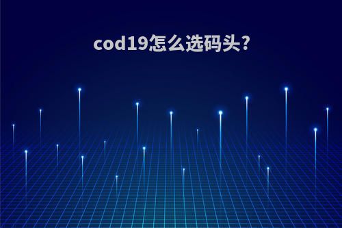 cod19怎么选码头?