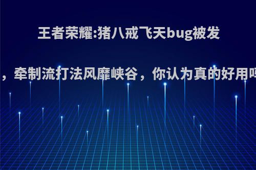 王者荣耀:猪八戒飞天bug被发现，牵制流打法风靡峡谷，你认为真的好用吗?