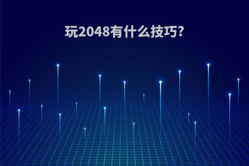 玩2048有什么技巧?