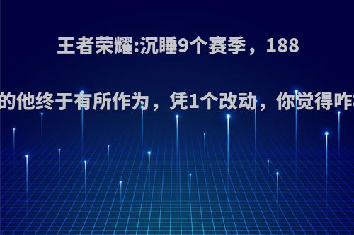 王者荣耀:沉睡9个赛季，18888的他终于有所作为，凭1个改动，你觉得咋样?