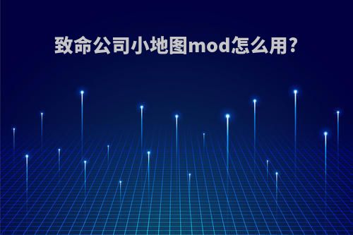 致命公司小地图mod怎么用?