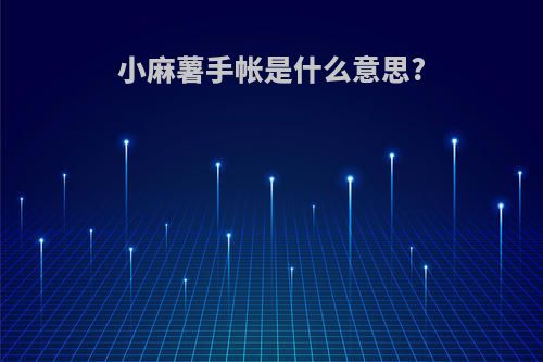 小麻薯手帐是什么意思?