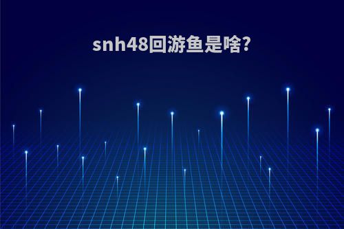 snh48回游鱼是啥?