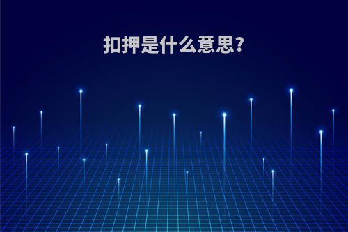 扣押是什么意思?