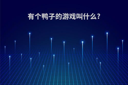 有个鸭子的游戏叫什么?