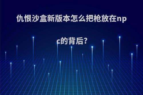 仇恨沙盒新版本怎么把枪放在npc的背后?