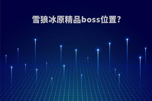 雪狼冰原精品boss位置?