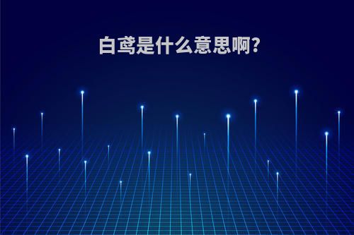白鸢是什么意思啊?