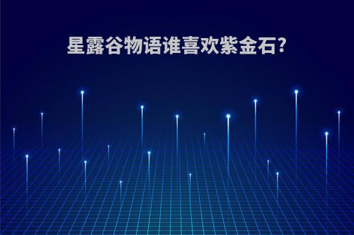 星露谷物语谁喜欢紫金石?